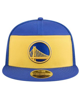 Men's Gold/Royal Golden State Warriors Outdoor Split Panel 9FIFTY Snapback Hat