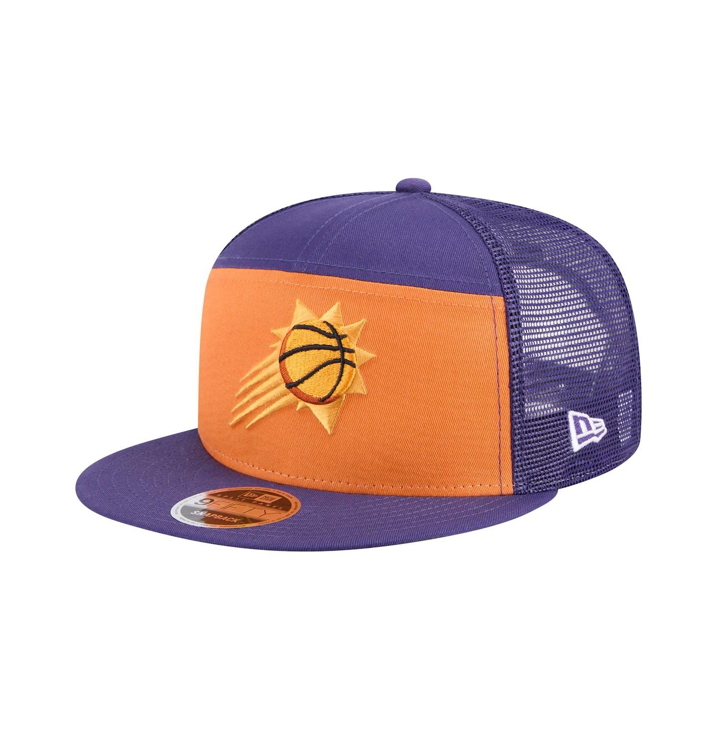 Мужская кепка New Era Orange/Purple Phoenix Suns Outdoor Split Panel 9FIFTY Snapback Hat — фото 1