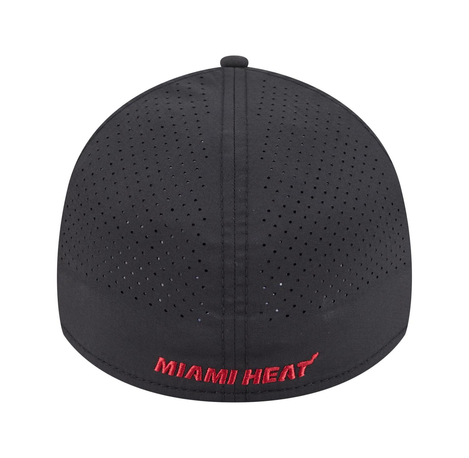 Men's Black Miami Heat Featherweight Poly Rope Flex 39Thirty Hat