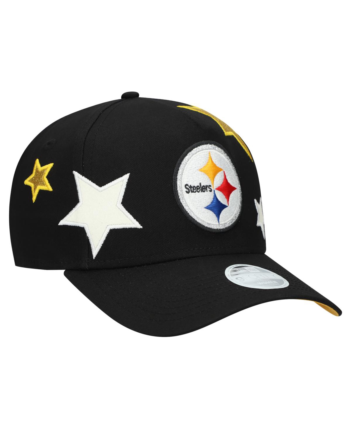 New Era Women's Black Pittsburgh Steelers Stardom A-frame 9forty Adjustable Hat In Black