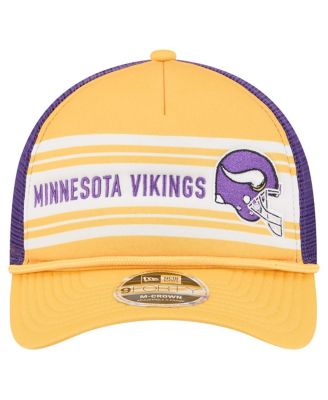 Men's Gold Minnesota Vikings Linear A-Frame 9FORTY Adjustable Hat