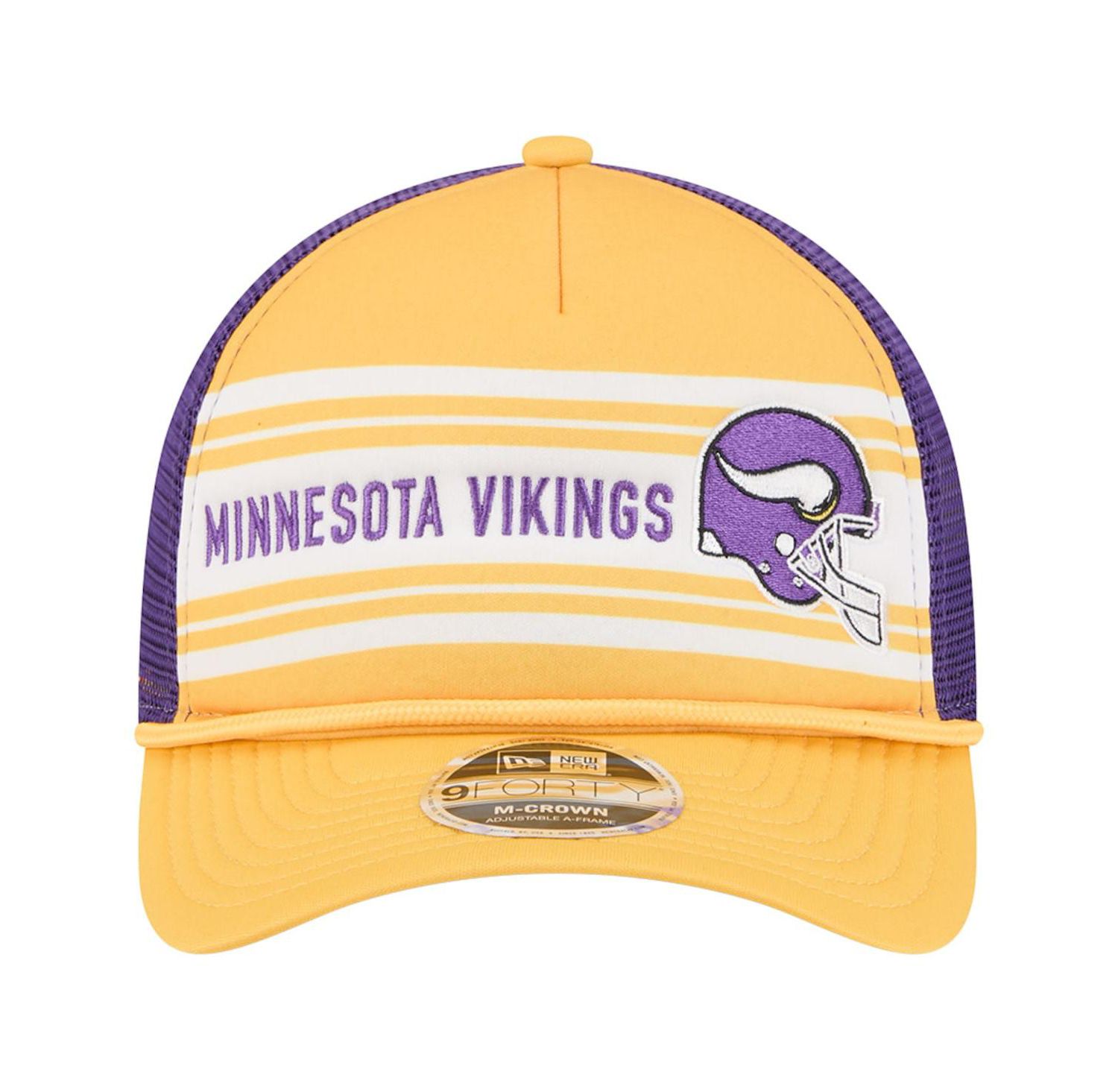 Men's Gold Minnesota Vikings Linear A-Frame 9FORTY Adjustable Hat