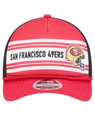 Men's Red San Francisco 49ers Linear A-Frame 9FORTY Adjustable Hat