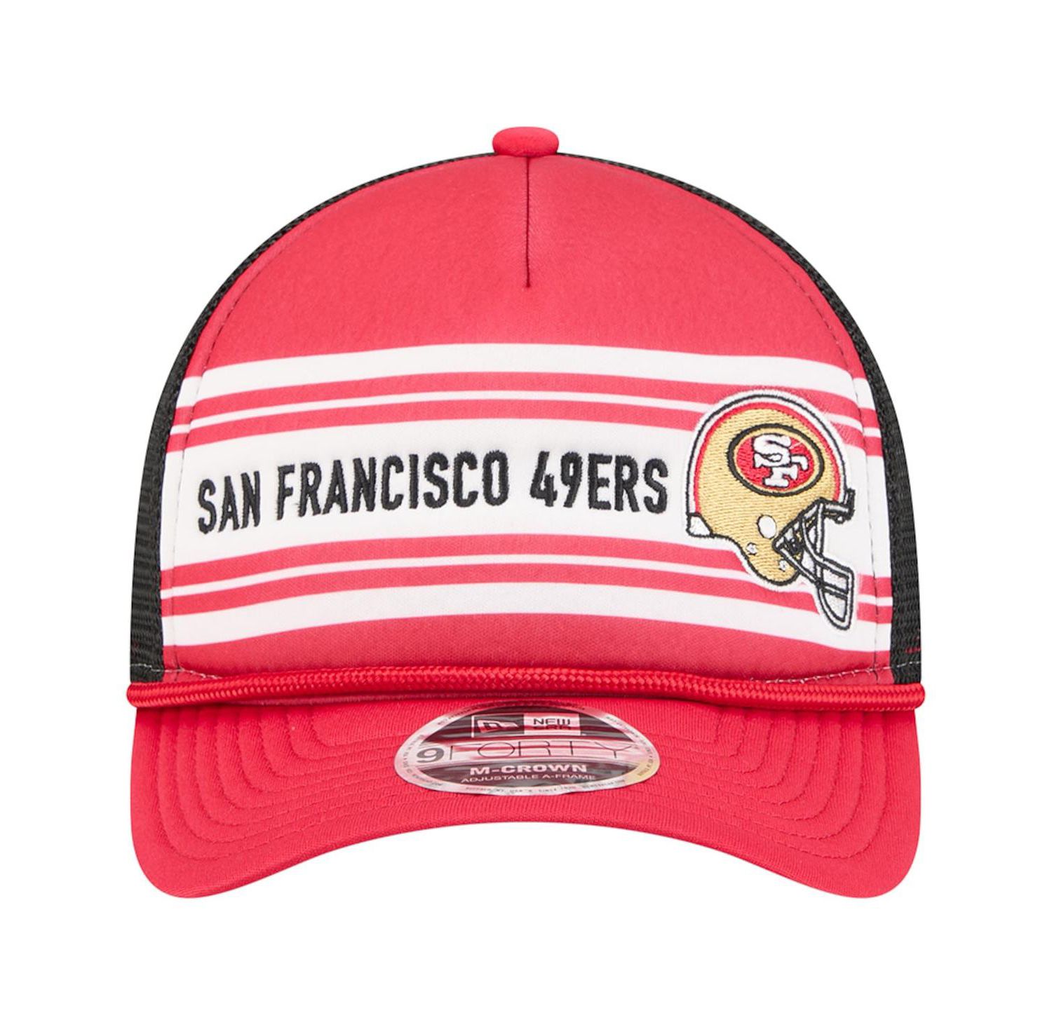 Men's Red San Francisco 49ers Linear A-Frame 9FORTY Adjustable Hat