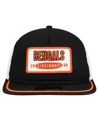 Men's Black/White Cincinnati Bengals Patch 19TWENTY Adjustable Hat