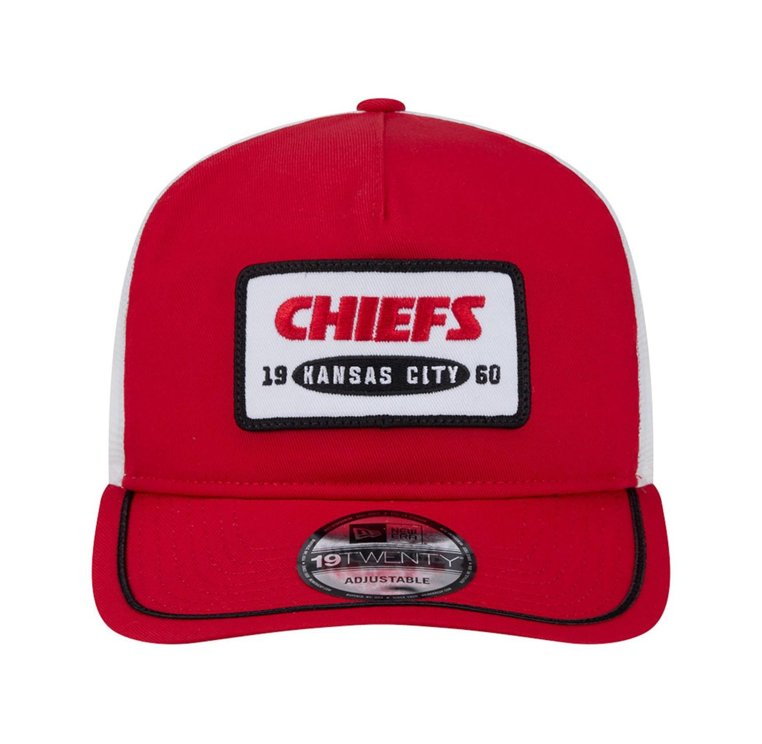 Men's Red/White Kansas City Chiefs Patch 19TWENTY Adjustable Hat