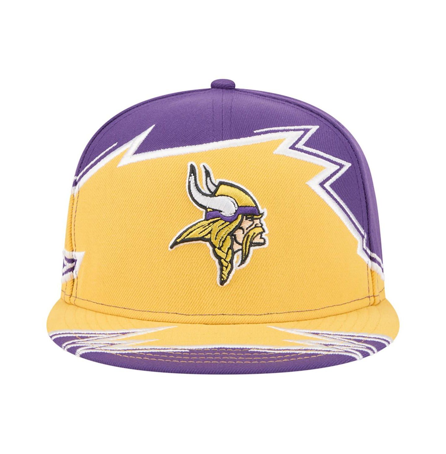 Мужская кепка New Era Purple/Gold Minnesota Vikings Break 59FIFTY Fitted Hat — фото 5