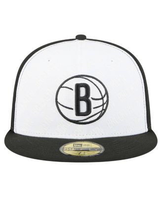 Men's White/Black Brooklyn Nets Repeat 59Fifty Fitted Hat