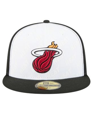 Men's White/Black Miami Heat Repeat 59Fifty Fitted Hat