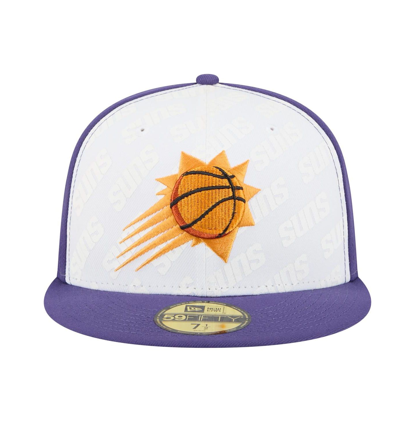 Мужская кепка New Era White/Purple Phoenix Suns Repeat 59Fifty Fitted Hat — фото 4