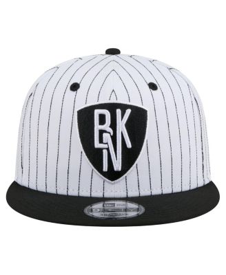 Men's White Brooklyn Nets Deceptor Pinstripe 9FIFTY Snapback Hat