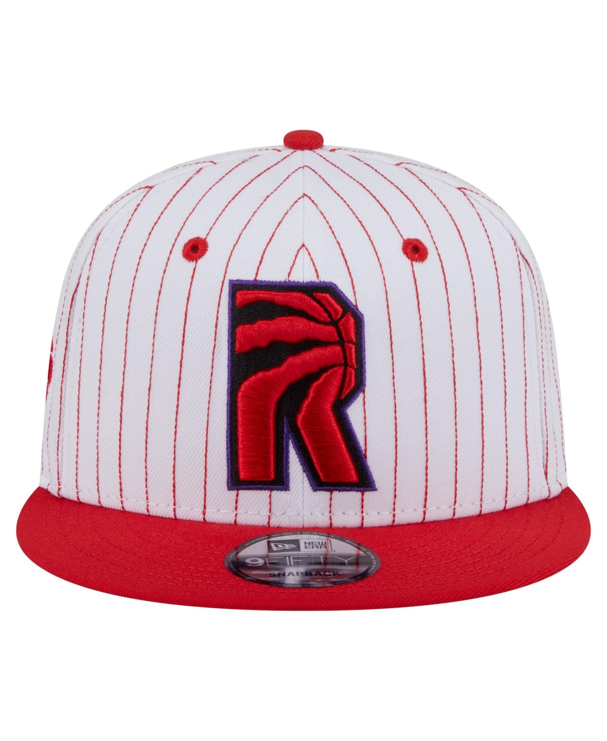New Era Men's White Toronto Raptors Deceptor Pinstripe 9FIFTY Snapback Hat