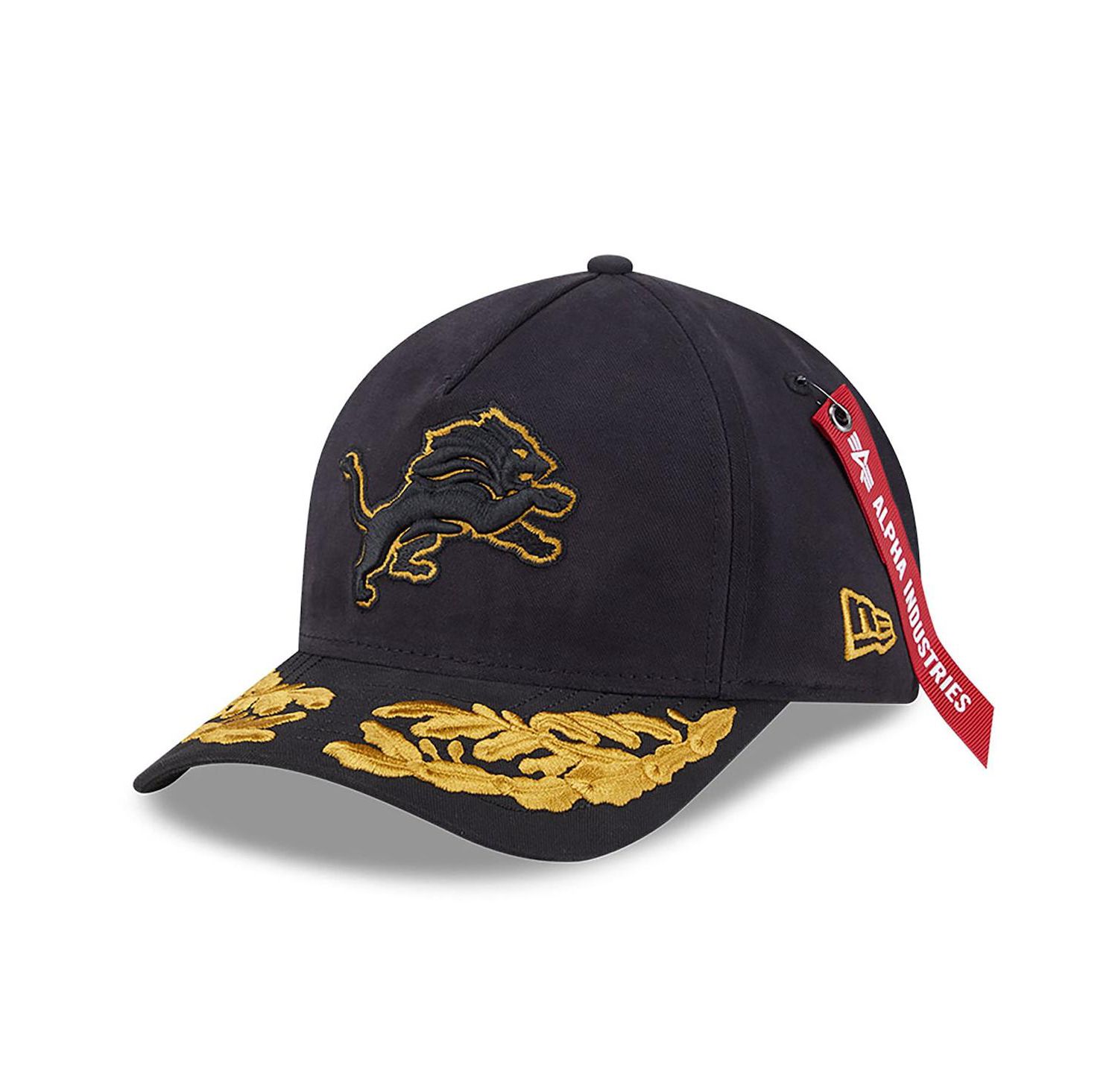 x Alpha Men's Industries Black Detroit Lions A-Frame 9FORTY Adjustable Hat