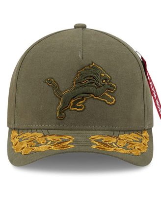x Alpha Men's Industries Olive Detroit Lions A-Frame 9FORTY Adjustable Hat