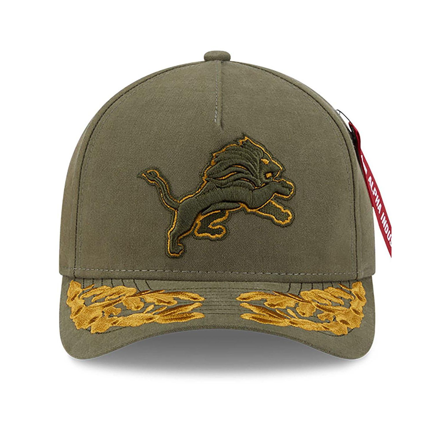 x Alpha Men's Industries Olive Detroit Lions A-Frame 9FORTY Adjustable Hat