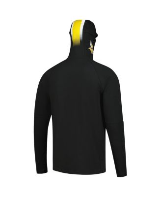 Men's Black Minnesota Vikings Functional Fandom Balaclava Helmet Stripe Tri-Blend Hoodie