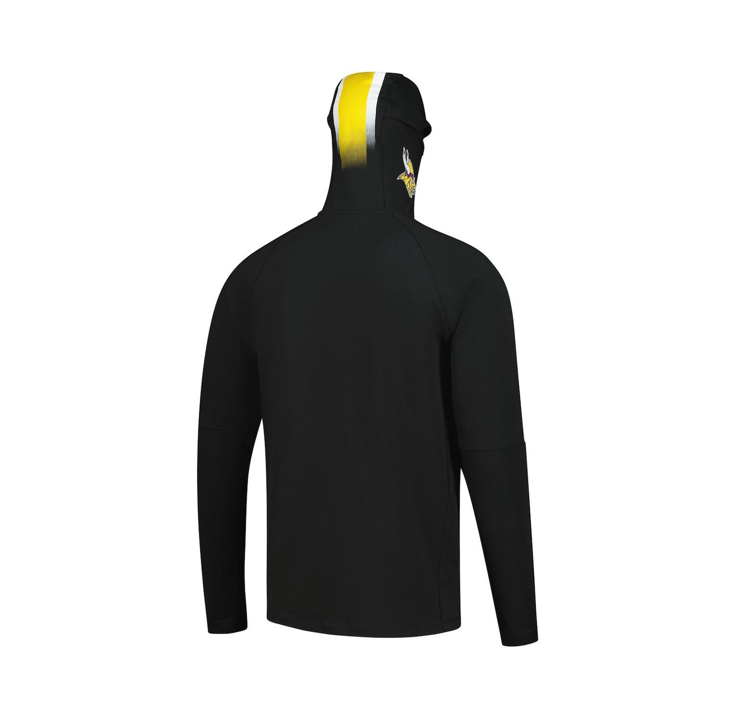 Men's Black Minnesota Vikings Functional Fandom Balaclava Helmet Stripe Tri-Blend Hoodie
