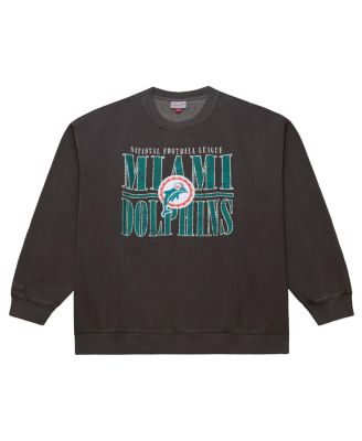 Men's Black Miami Dolphins Downtown Crew Vintage Logo Sweatshirt