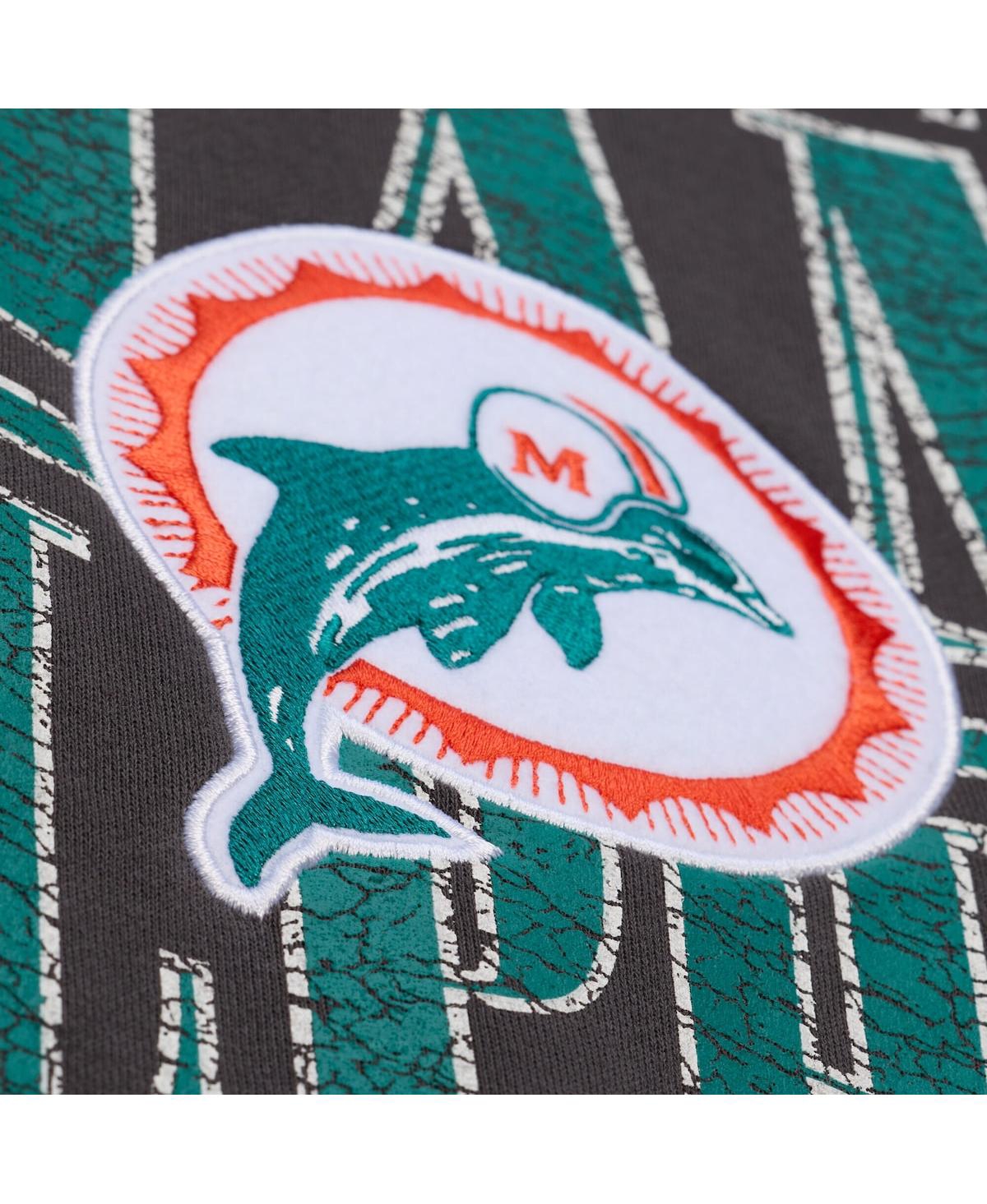 Mitchell & Ness Men's Black Miami Dolphins Downtown Crew Vintage Logo Sweatshirt