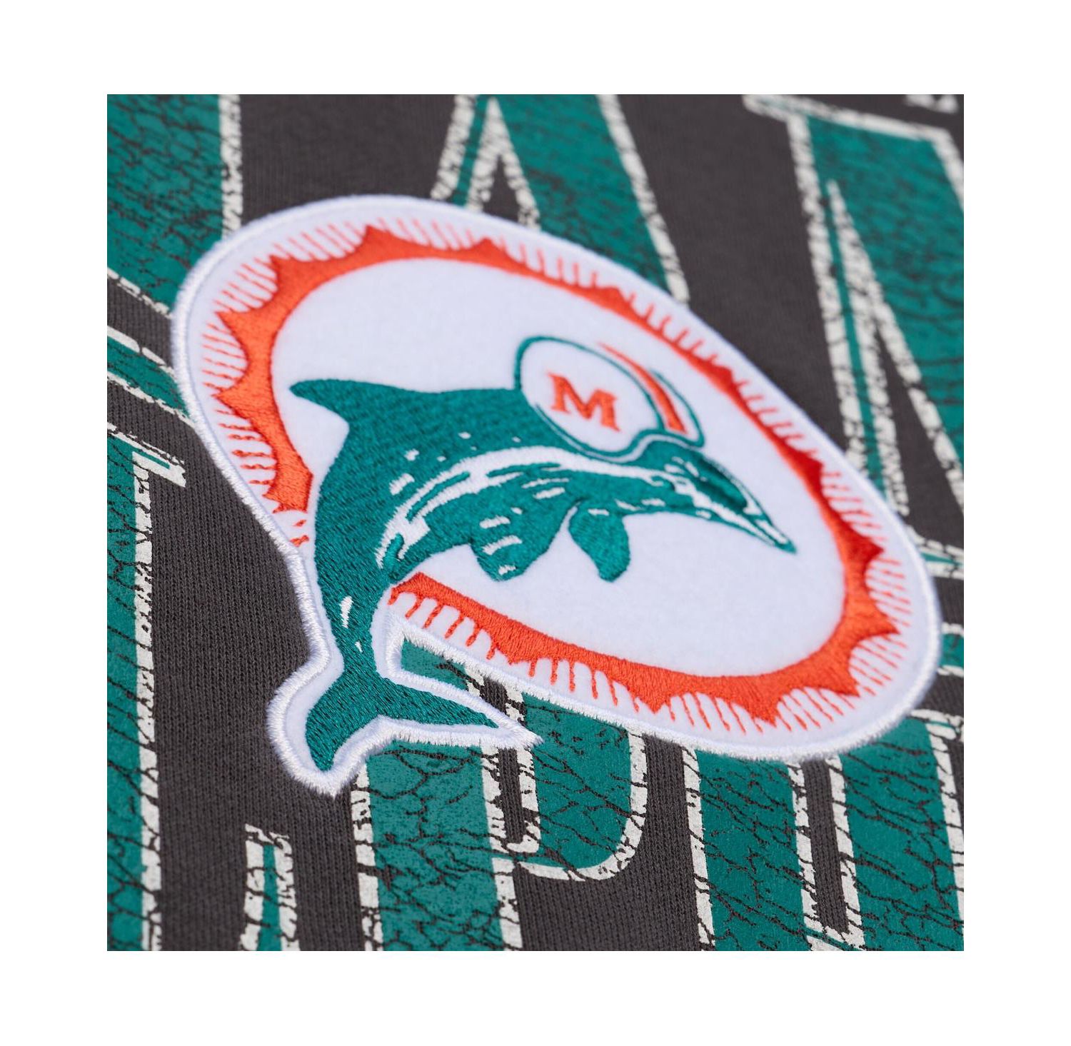 Men's Black Miami Dolphins Downtown Crew Vintage Logo Sweatshirt