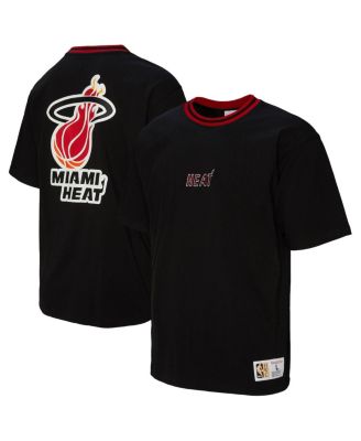 Men's and Women's Black Miami Heat Playmaker Vintage Logo T-Shirt
