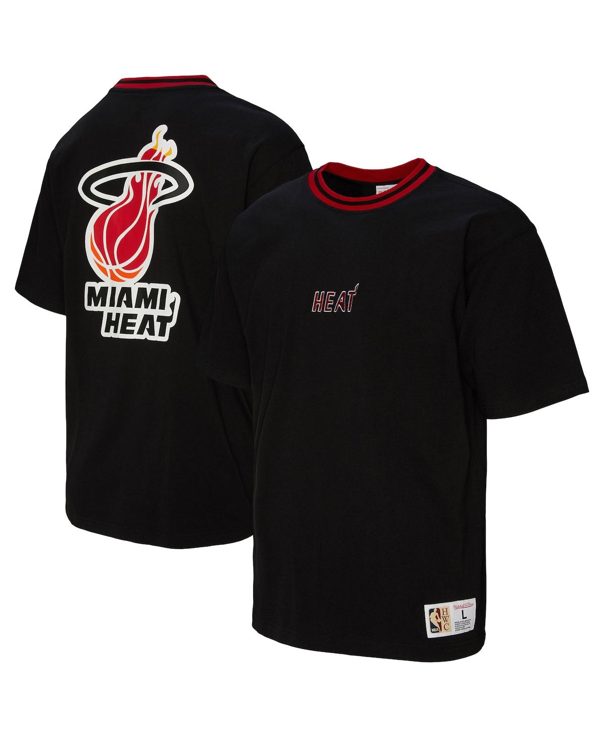 Mitchell & Ness Men's And Women's Black Miami Heat Playmaker Vintage Logo T-shirt