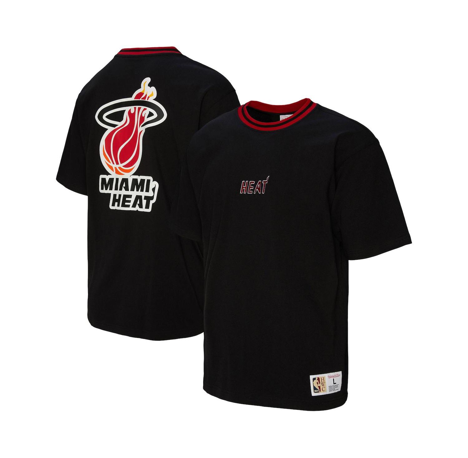 Men's and Women's Black Miami Heat Playmaker Vintage Logo T-Shirt