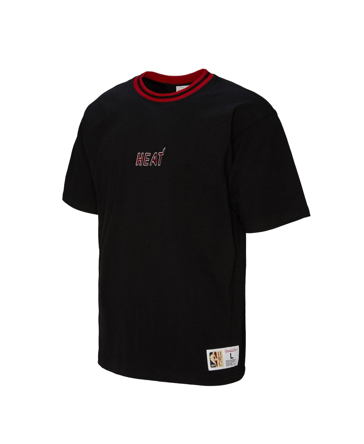 Mitchell & Ness Men's And Women's Black Miami Heat Playmaker Vintage Logo T-shirt In Black