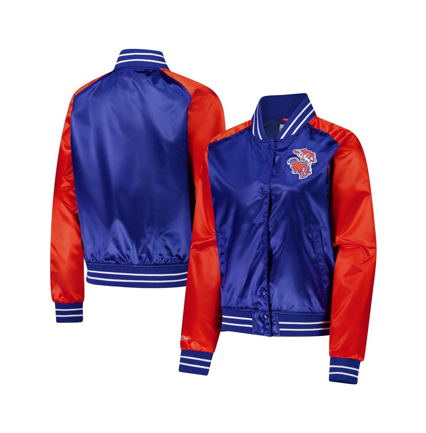 Женская куртка Mitchell & Ness Royal Denver Broncos Team 2.0 Satin Raglan Full-Snap — фото 1