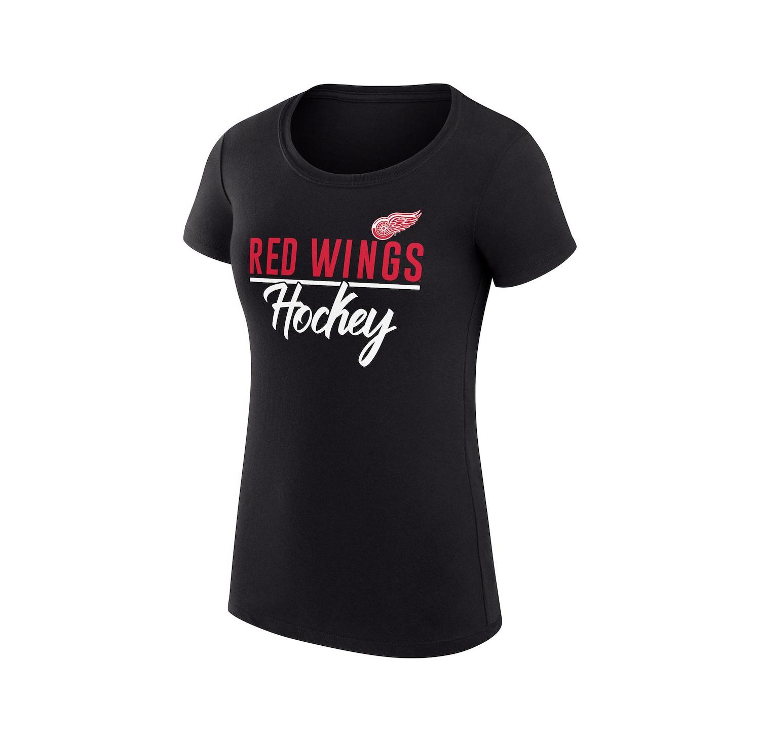 Women's Black Detroit Red Wings Super-Slim Fit Lightweight Team Sport T-Shirt