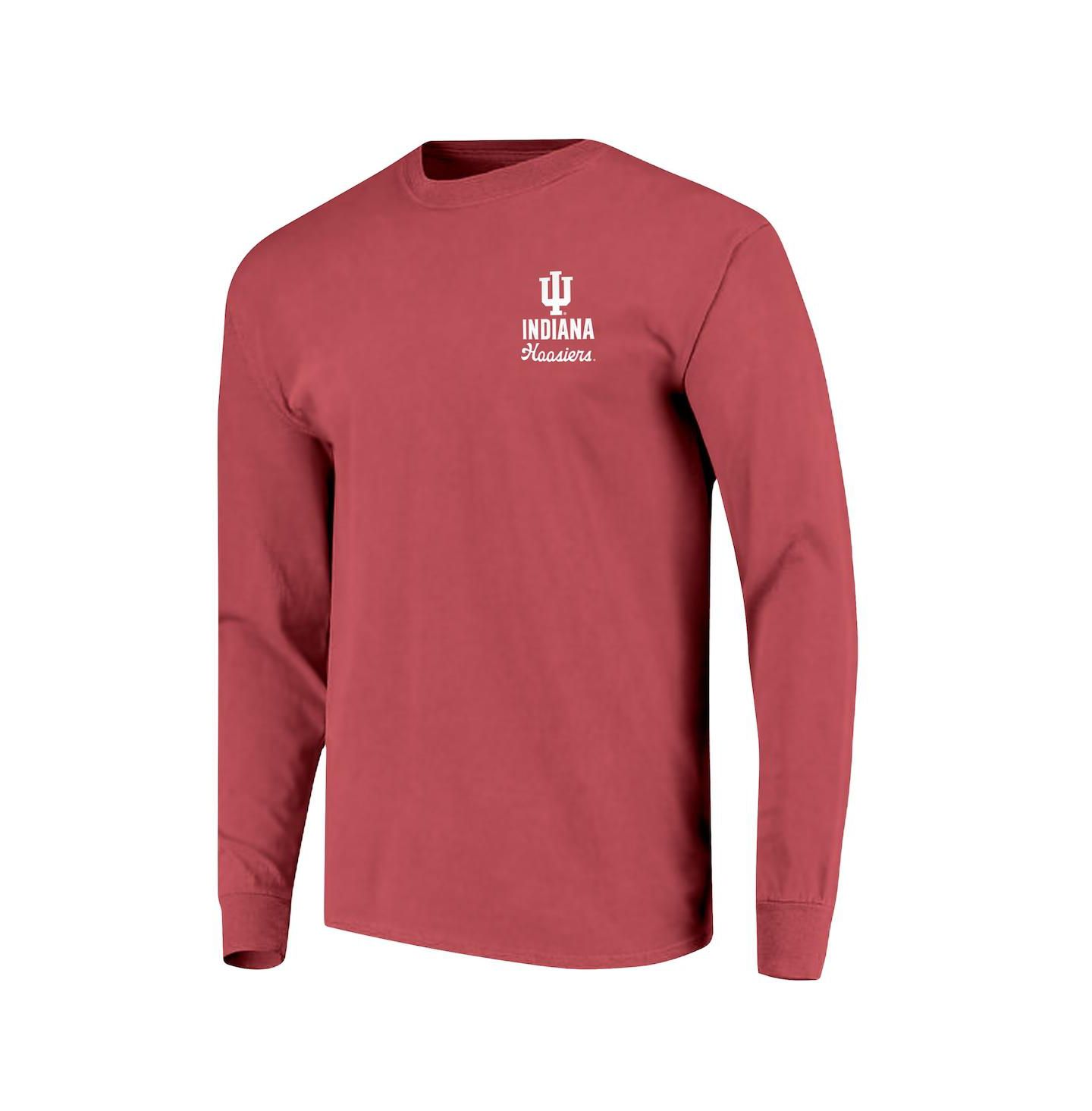 Мужская футболка Image One Crimson Indiana Hoosiers Comfort Colors Mascot Overlay Long Sleeve — фото 3