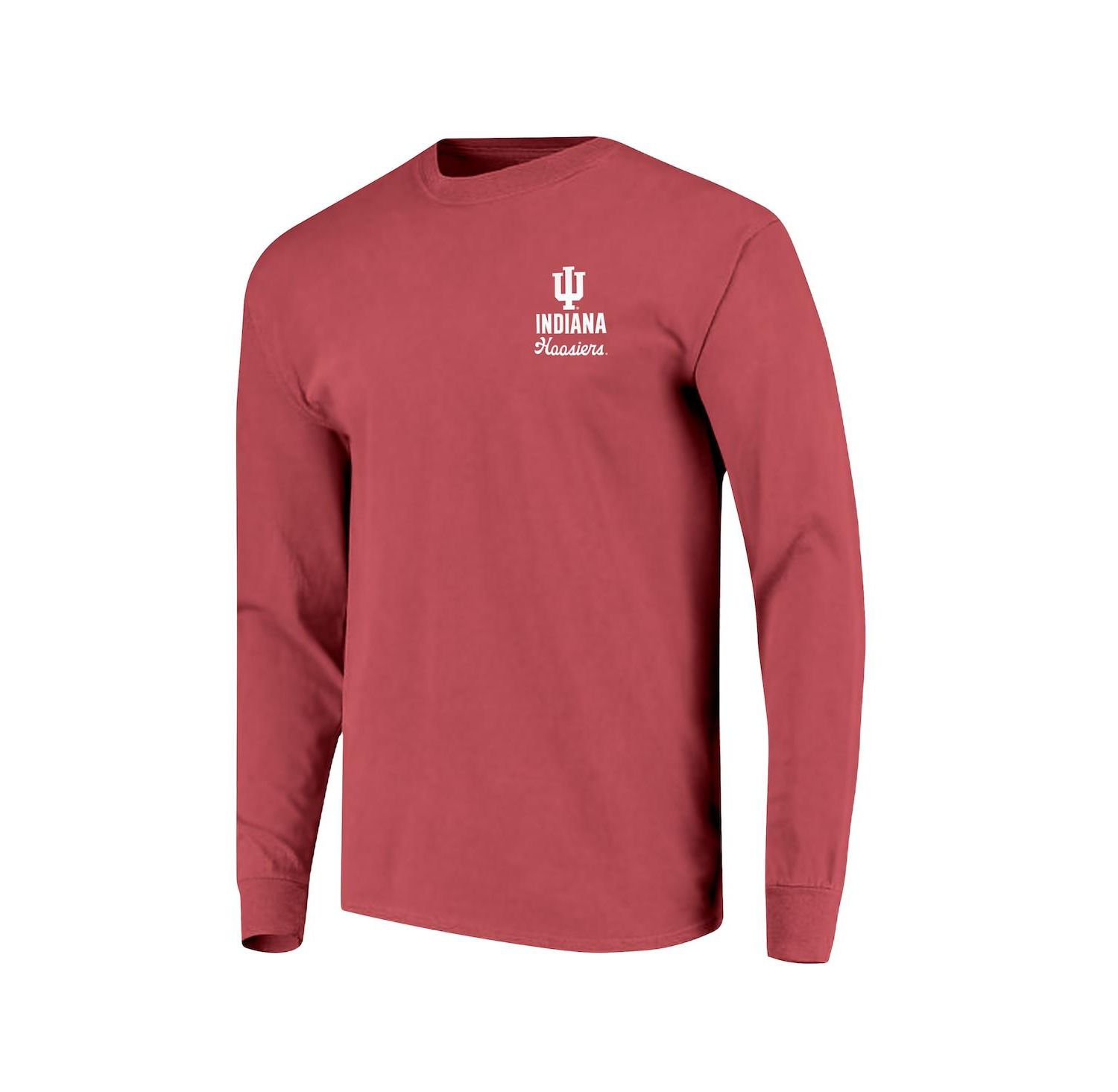 Men's Crimson Indiana Hoosiers Comfort Colors Mascot Overlay Long Sleeve T-Shirt