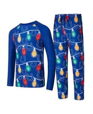 Concepts Sport - Men's Royal Indianapolis Colts Garland Knit Raglan Long Sleeve Top and Pants Set