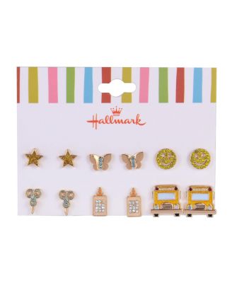 School Theme 6pk Stud Earring Set