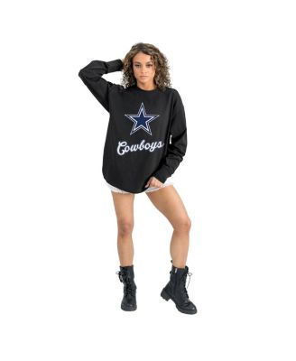 Women's Black Dallas Cowboys Oversized Long Sleeve T-Shirt