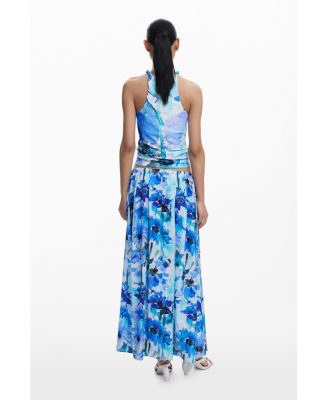 Women's Floral A-line midi skirt