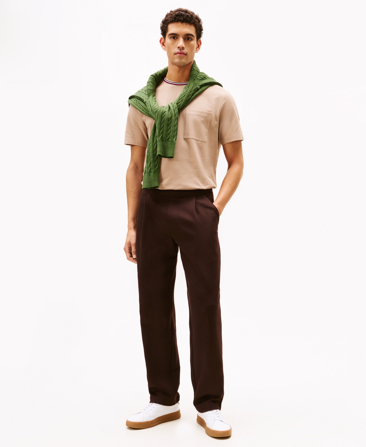 Tommy Hilfiger Men's Color-block Pocket Pique T-shirt In Neutral