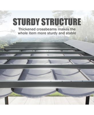 11 X 20 FT Outdoor Living Outdoor Retractable Pergola with Weather-Resistant Canopy Aluminum Garden Pergola Patio Grill Gazebo,Dark Gray