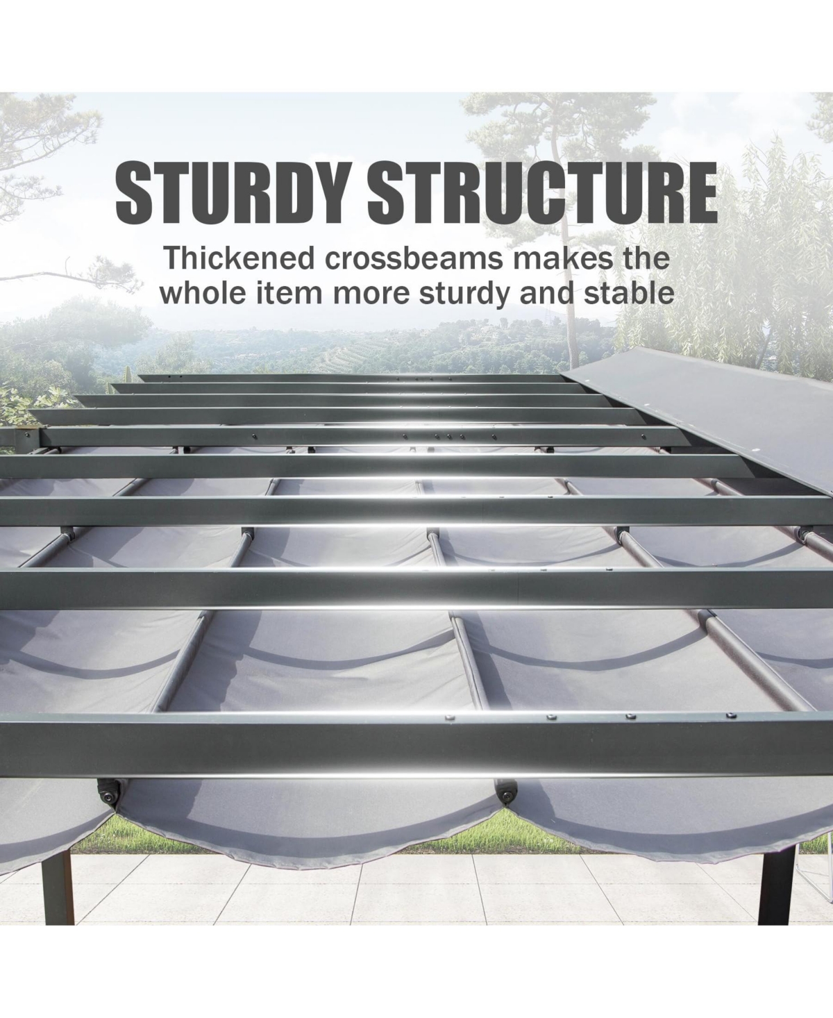 Boyel Living 11 X 20 Ft Outdoor Living Outdoor Retractable Pergola with Weather-Resistant Canopy Aluminum Garden Pergola Patio Grill Gazebo,Dark Gray