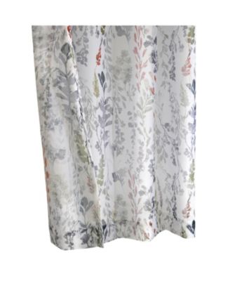 100% Polyester Audrey Sheer Grommet Floral Faux Linen Curtain Panel 52" x 63" Multi