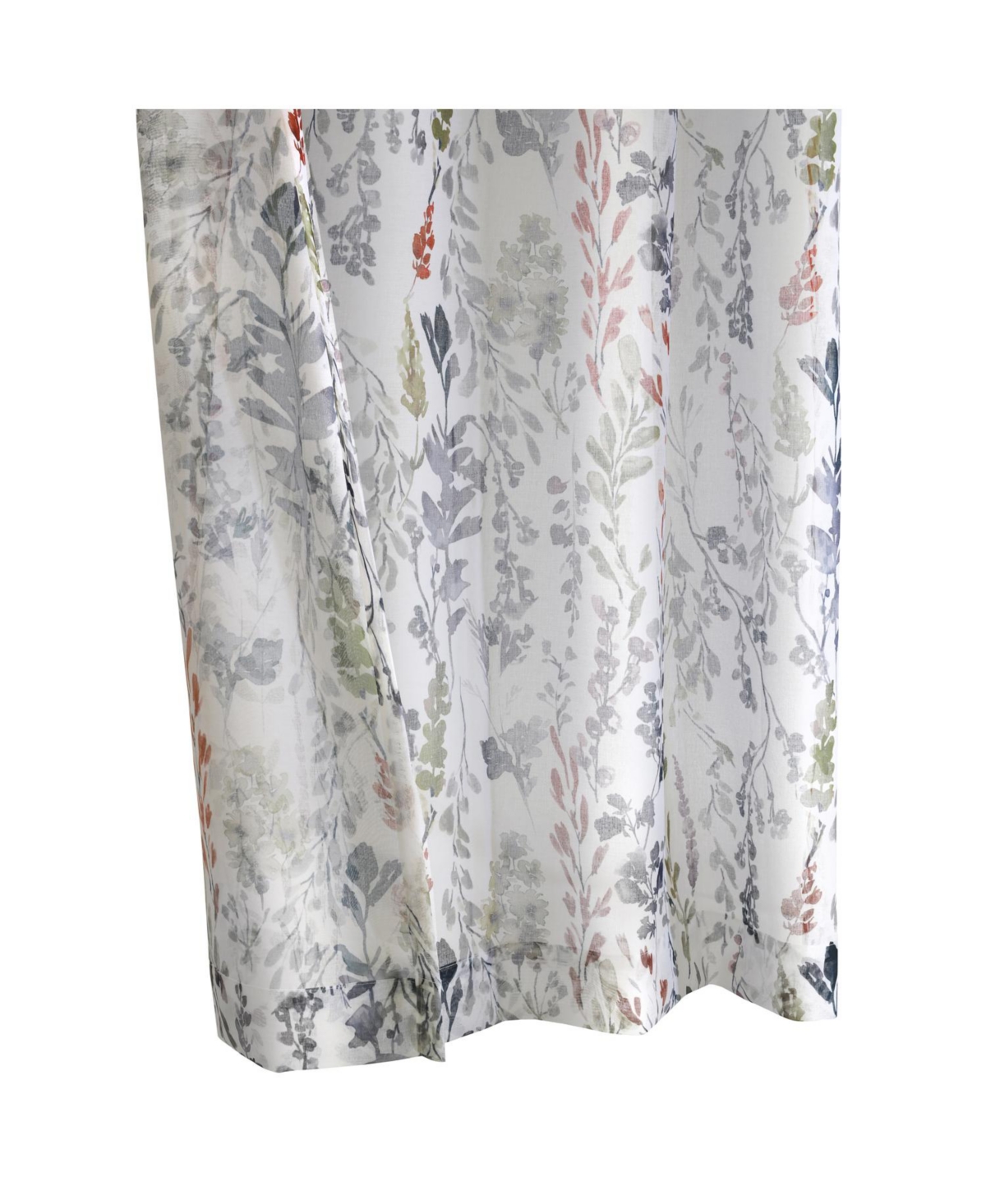 Habitat 100% Polyester Audrey Sheer Grommet Floral Faux Linen Curtain Panel 52" x 63" Multi