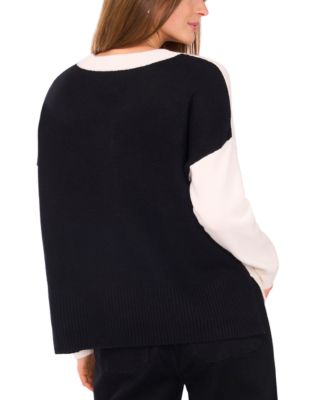 Women's Colorblocked Drop-Shoulder Sweater