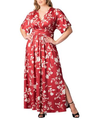 Plus Size Vienna Kimono Sleeve Long Maxi Dress