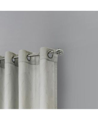 Corsica Light Filtering Grommet Botanical Textured Jacquard Curtain Panel for Bedroom 52" x 84" Grey