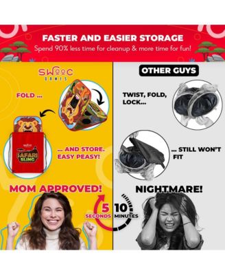 Safari Sling | 2-in-1 Bean Bag Toss Game for Kids | 5-Second Setup Kids Cornhole Game Set | Outdoor Toddler Activities