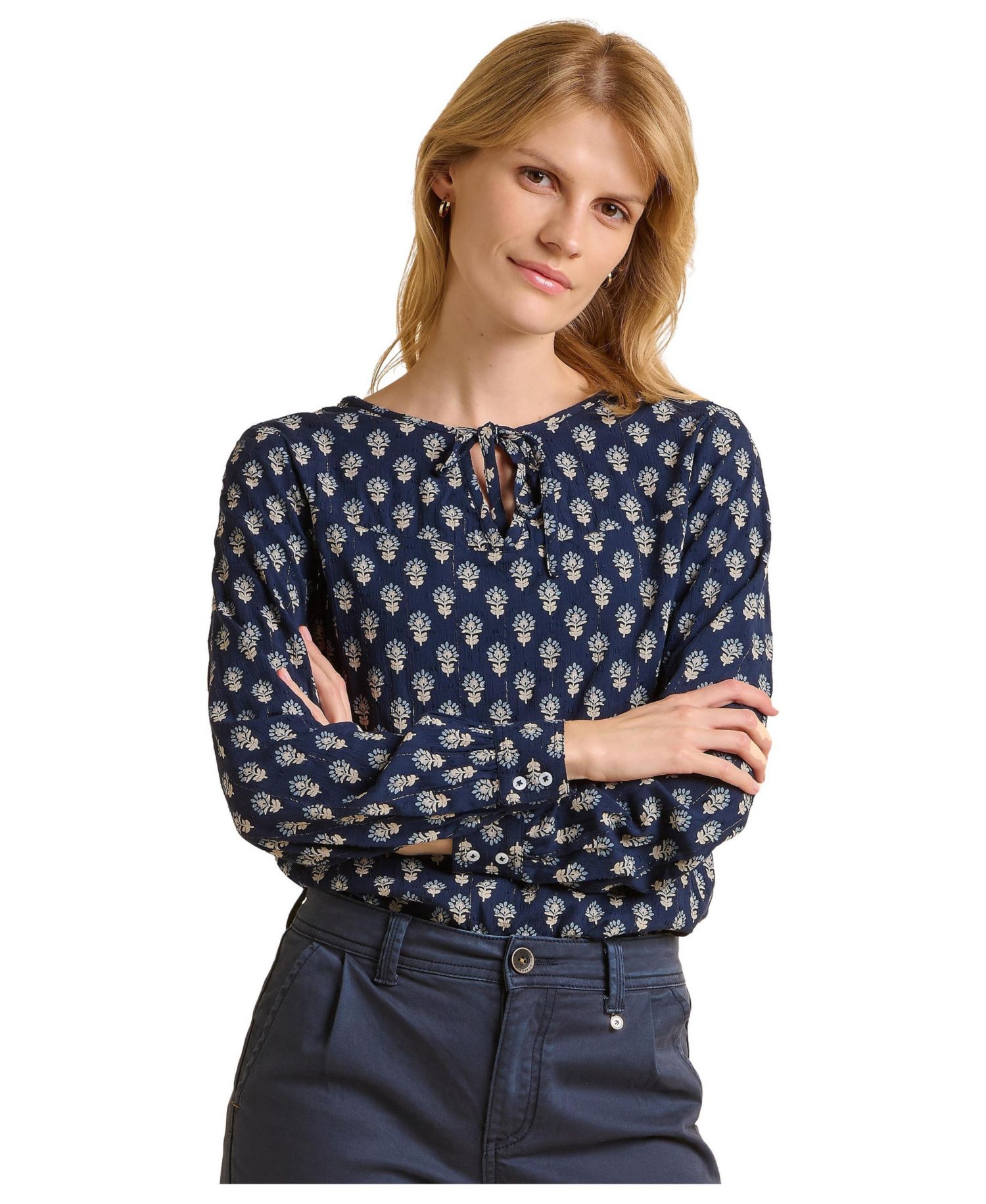 Women's Juliette Long Sleeve Tie Neck Blouse
