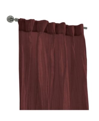100% Polyester Paloma Sheer Broomstick Crushed Solid Dual Header Curtain Panel 52" x 95" Burgundy
