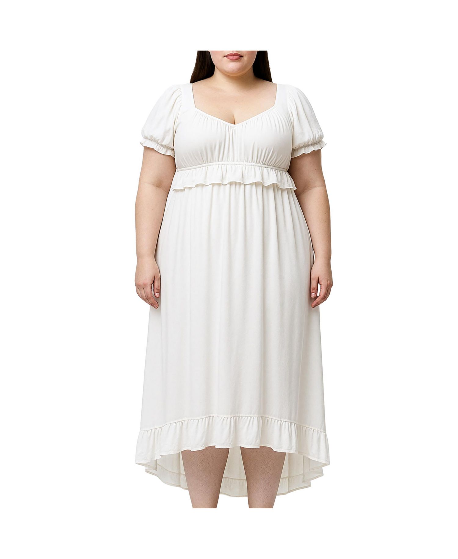Plus Size Ruffled Hem Maxi Dress