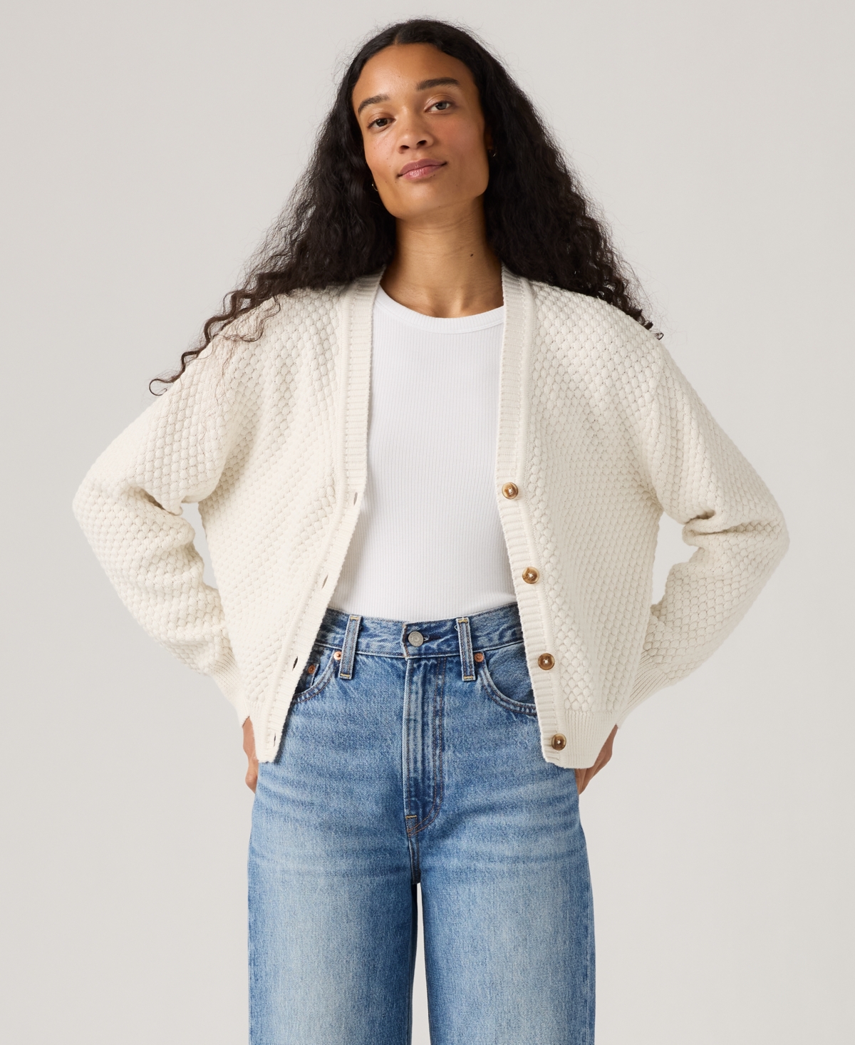 Levi's Snowflake Cardigan In White