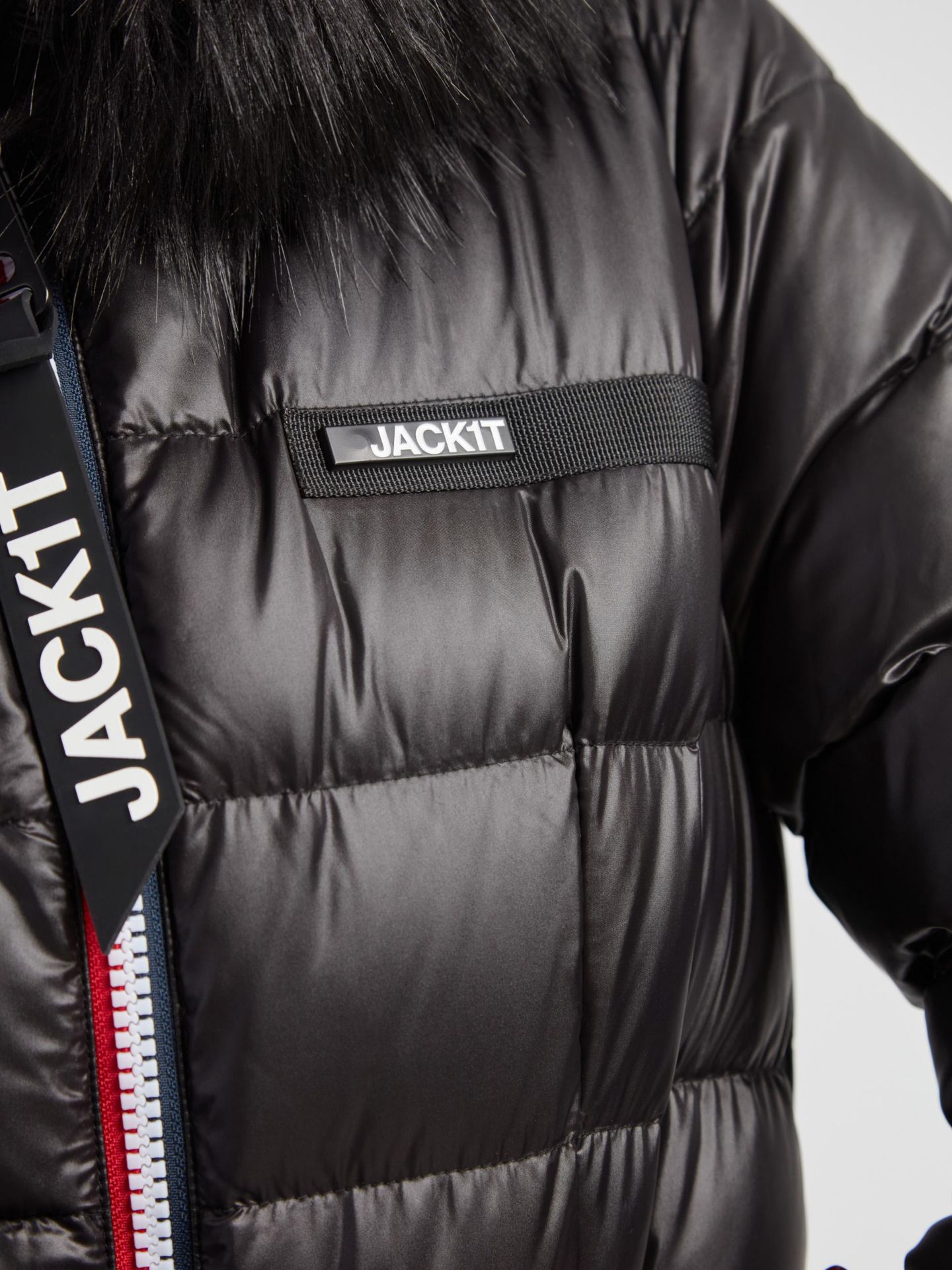Женская куртка JACK1T R4D Faux Fur Tricolore Racer, цвет: Чёрный — фото 6